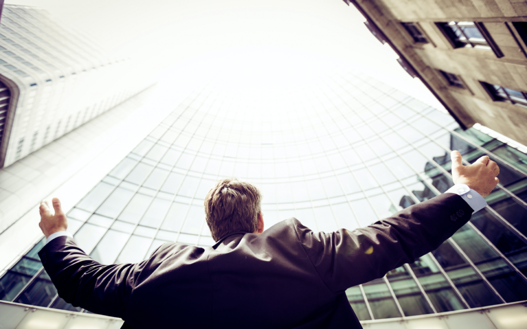 Pic Of A Egoistic Man Looking At Buildings In Financial District